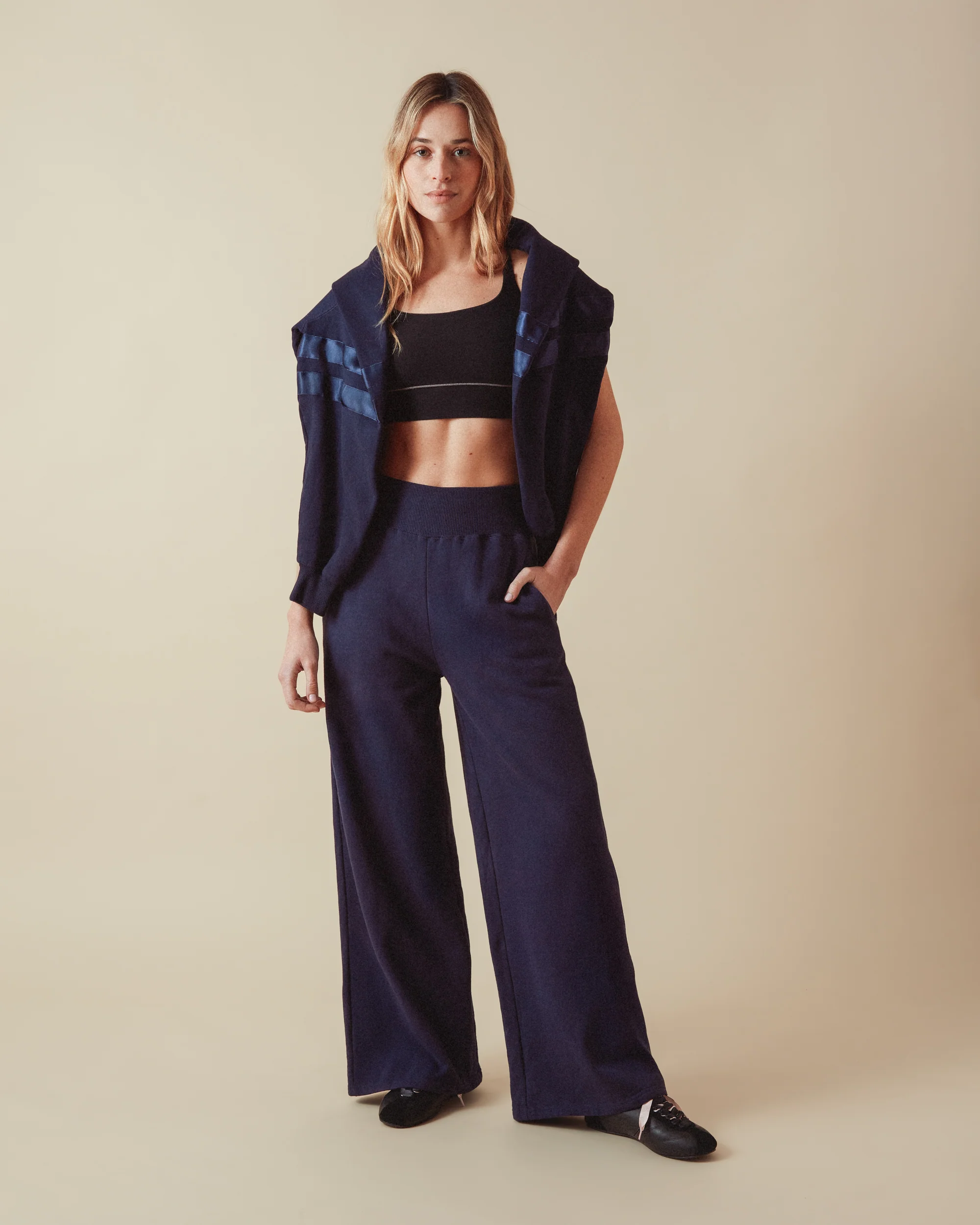 Signature satin Pantaloni larghi da jogging