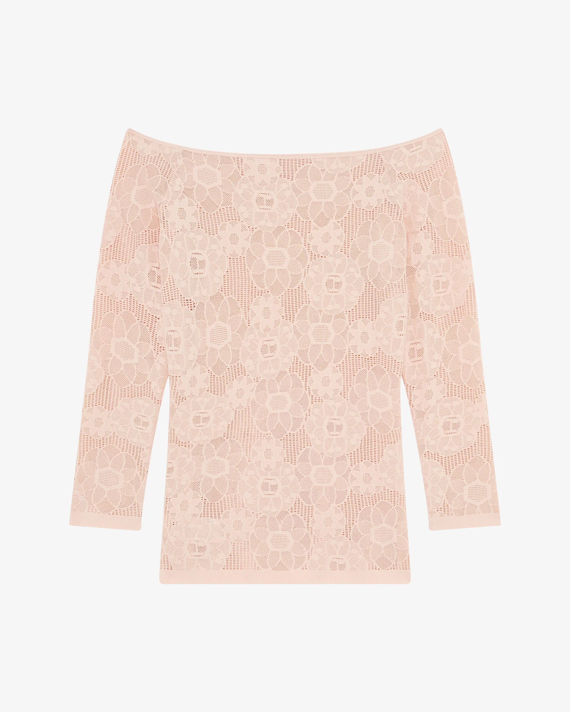 Top a maniche lunghe in pizzo rosetta