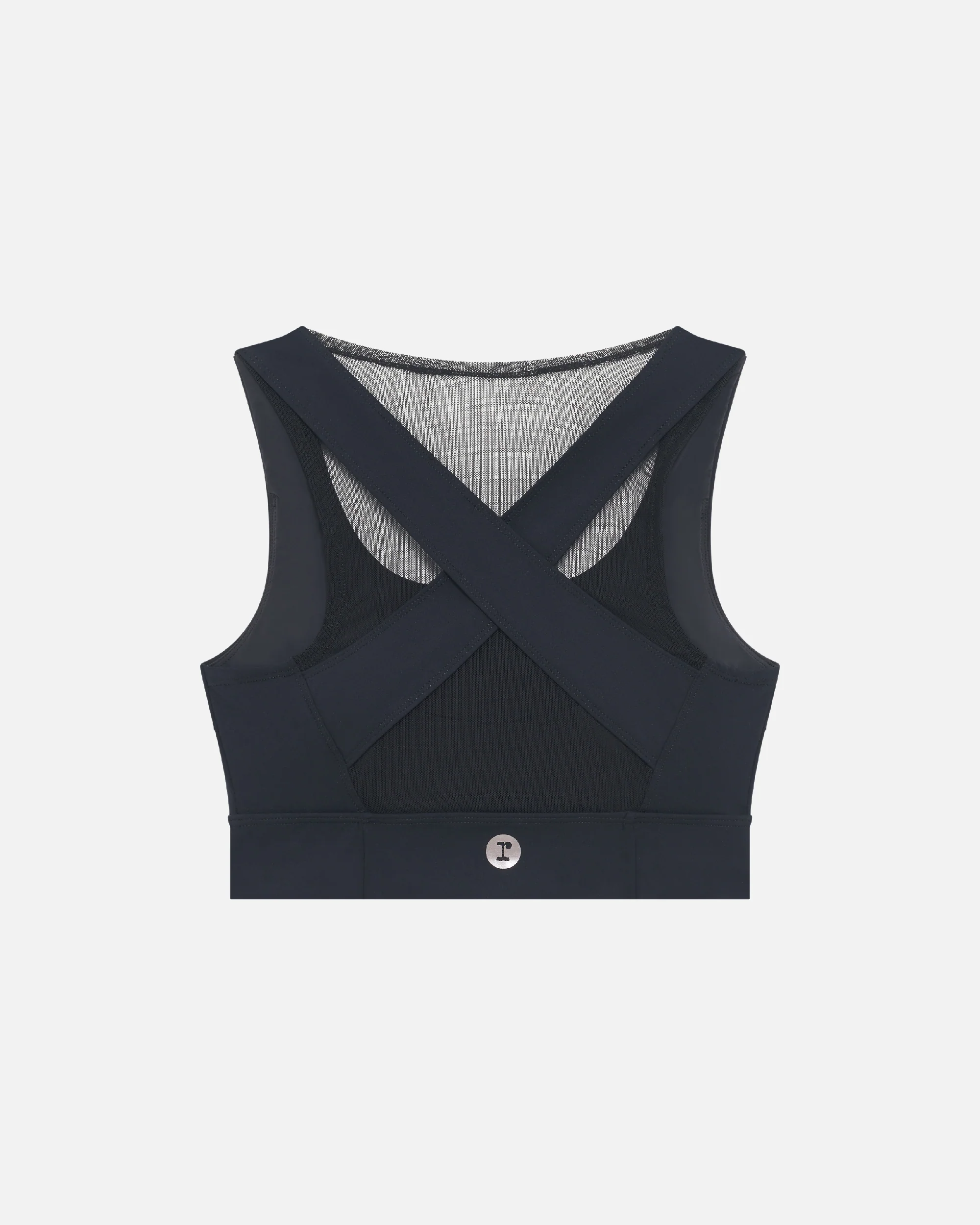 Sports bra con retro in seta trasparente